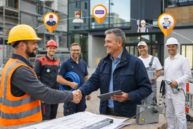 Europäisches Projektteam bei der Baukoordination